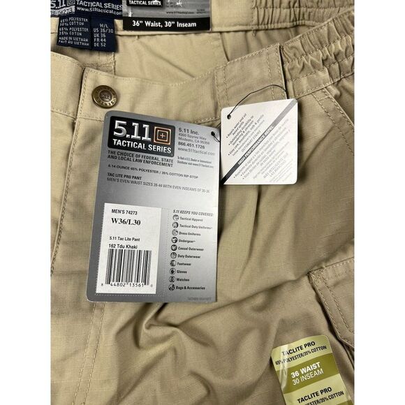 NEW 5.11 Men's TACLITE Pro Tactical Pants Style 74273 36x30 TDU Khaki NWT - Picture 9 of 14